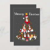 Carte De Remerciements Cavalier King Charles Spaniel Tree Xmas (Devant / Derrière)