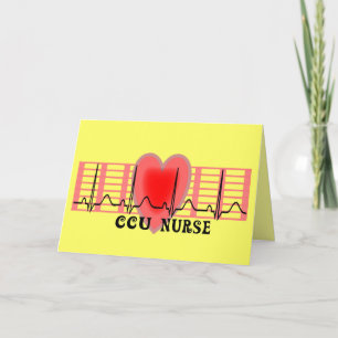 Carte De Remerciements CCU Nurse Cadeau Ekg papier et conception cardiaqu