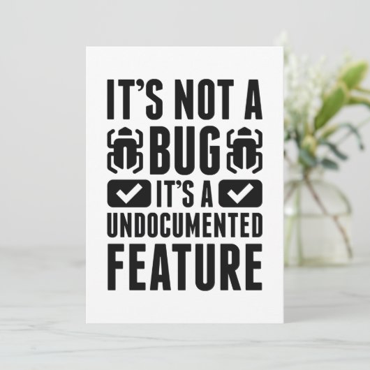 Carte De Remerciements Ce n'est pas un bug (Debout devant)