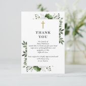 Carte De Remerciements Célébration Chrétienne Florale Verte De La Vie Fun (Debout devant)