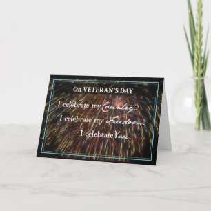 Carte De Remerciements Célébration de la fête des vétérans