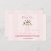 Carte De Remerciements Célébration de la Grad Bow rose (Devant / Derrière)