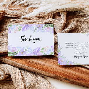 Carte De Remerciements Célébration de la vie aux douces pétales violettes