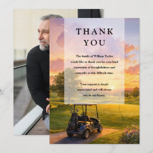 Carte De Remerciements Célébration de la vie en buggy de golf Photo de fu