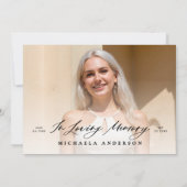 Carte De Remerciements Célébration de la vie/funérailles/commémoration de (Dos)