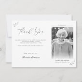 Carte De Remerciements Célébration de la vie funéraire Photo florale (Devant)