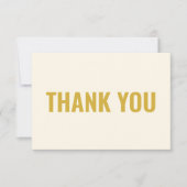 Carte De Remerciements Célébration de la vie Mémorial moderne Ecru & Or (Devant)