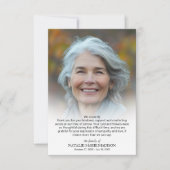 Carte De Remerciements Célébration de la vie Photo (Devant)