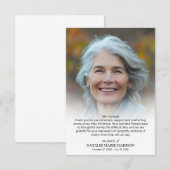 Carte De Remerciements Célébration de la vie Photo (Devant / Derrière)