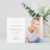 Carte De Remerciements Célébration de la vie Simple et moderne Photo mini (Debout devant)