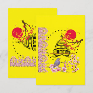 Carte De Remerciements Célébration de pluie de pétales jaune