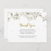 Carte De Remerciements Célébration Des Funérailles De La Fleur Blanche De (Devant / Derrière)