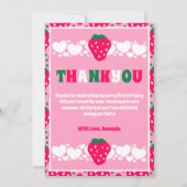 Carte De Remerciements Célébration du premier anniversaire fraise (Devant)