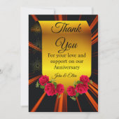 Carte De Remerciements Célébration élégante d'anniversaire de mariage ave (Devant)