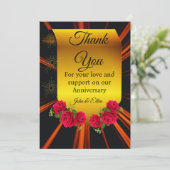 Carte De Remerciements Célébration élégante d'anniversaire de mariage ave (Debout devant)