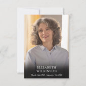 Carte De Remerciements Célébration Florale De La Vie Funéraire Photo (Dos)