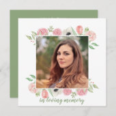 Carte De Remerciements Célébration florale de rose et de vert (Devant / Derrière)