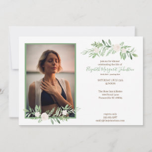 Carte De Remerciements Célébration florale ene ivoire élégante