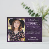 Carte De Remerciements Célébration funéraire De La Vie Photo (Debout devant)