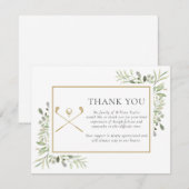 Carte De Remerciements Célébration Funéraire De La Vie Verdure Golfeur (Devant / Derrière)