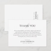 Carte De Remerciements Célébration moderne de la vie funérailles commémor (Devant / Derrière)