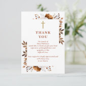 Carte De Remerciements Célébration Rustique Chrétienne De La Vie Funérair (Debout devant)