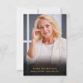 Carte De Remerciements Célébration Rustique Chrétienne De La Vie Funérair (Dos)