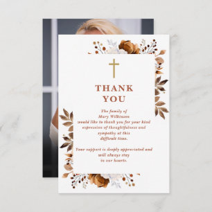 Carte De Remerciements Célébration Rustique Chrétienne De La Vie Funérair