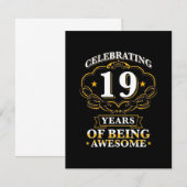 Carte De Remerciements Célébrer 19 Ans D'Être Étonnant (Devant / Derrière)