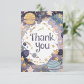 Carte De Remerciements Céleste étoilé modifiable (Debout devant)