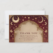 Carte De Remerciements Celestial Burgundy Baroque Wedding (Devant)