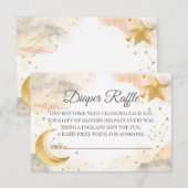 Carte De Remerciements Celestial Diaper Raffle Card | Gold Stars (Devant / Derrière)