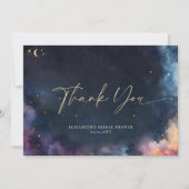 Carte De Remerciements Celestial Gift Midnight Blue Starry Night Galaxy (Devant)