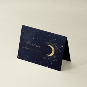 Carte de remerciements Celestial Midnight Blue Gol