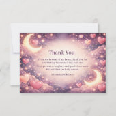Carte De Remerciements Celestial Moon Hearts Valentine Party (Devant)