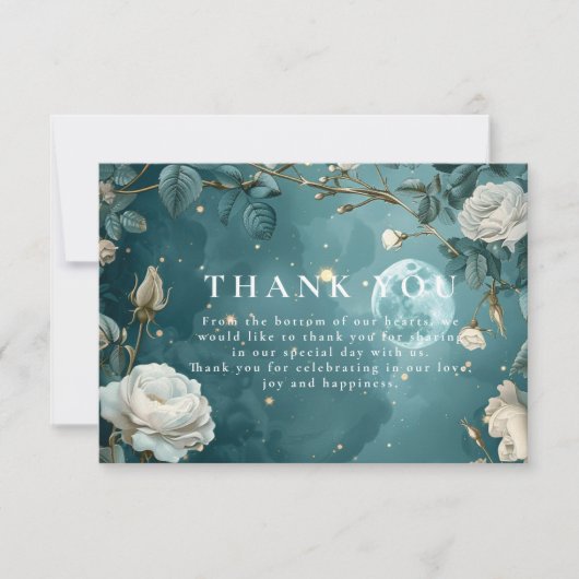 Carte De Remerciements Celestial Night Garden Wedding (Devant)