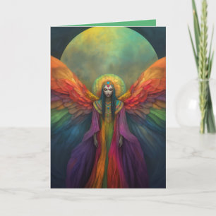 Carte De Remerciements Celestial Rainbow Goddess Angel Spirit Guide Art