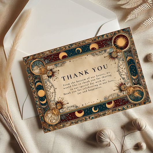 Carte De Remerciements Celestial Royal Baroque Wedding