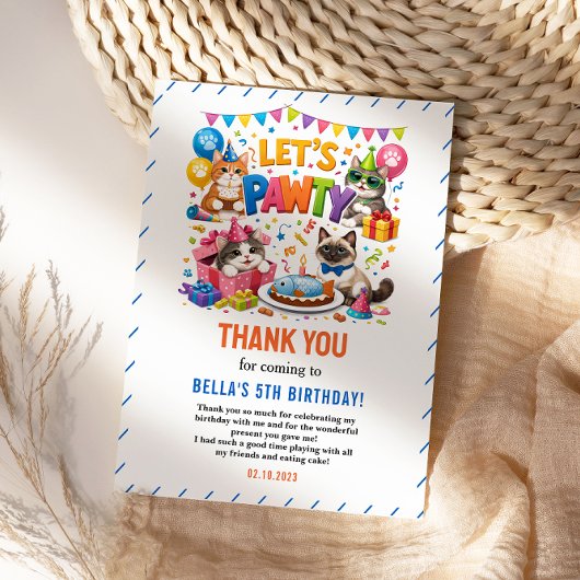 Carte De Remerciements Célétons les 5 ans de notre chat | Joyeux annivers