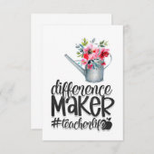 Carte De Remerciements Celui qui fait la différence dans la vie d'un ense (Devant / Derrière)