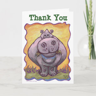 Carte De Remerciements Centre de fête de l'hippopotame