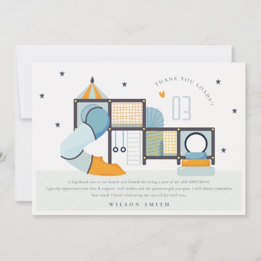 Carte De Remerciements Centre de jeux doux Gymnase de jungle intérieur An (Devant)