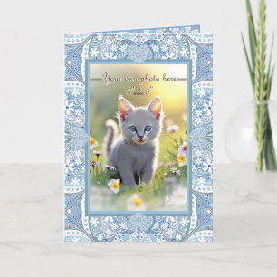 Carte De Remerciements Céramique Lace Lumière Bleu jour de la mère