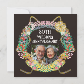 Carte De Remerciements Cercle de fleurs japonaises et asiatiques avec Miz