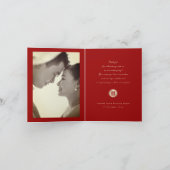 Carte De Remerciements Cercle Double Bonheur Or Mariage chinois photo (Intérieur)