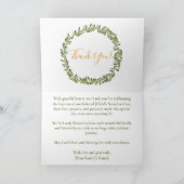 Carte De Remerciements Cérémonie de baptême de la couronne d'olive (Intérieur)