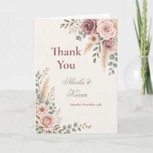 Carte De Remerciements Cérémonie Élégante Rose Mauve