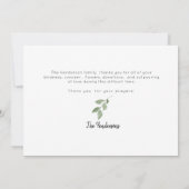 Carte De Remerciements Cérémonie funéraire Cérémonie d'automneMerci (Dos)