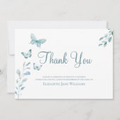 Carte De Remerciements Cérémonie funéraire Papillon bleu Dusty (Devant)
