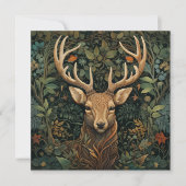 Carte De Remerciements Cerf avec Antlers dans la Forêt Magique (Devant)
